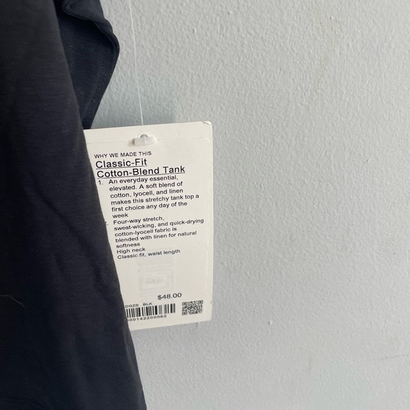 Lululemon Black Classic-Fit Cotton-Blend Tank Top Muscle Tee Women's Size 12 - Picture 2 of 3